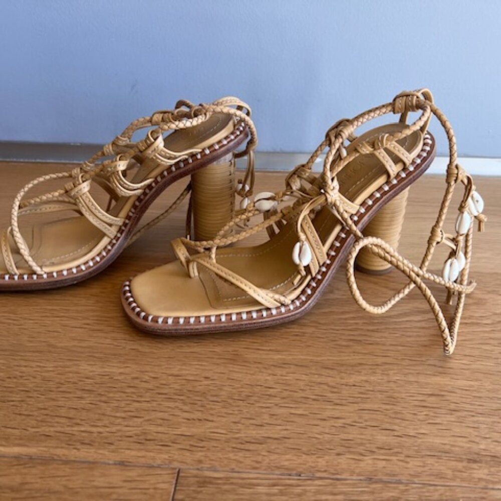 Ulla Johnson Cora Seashell Strappy Sandals Size 37 - Picture 2 of 5